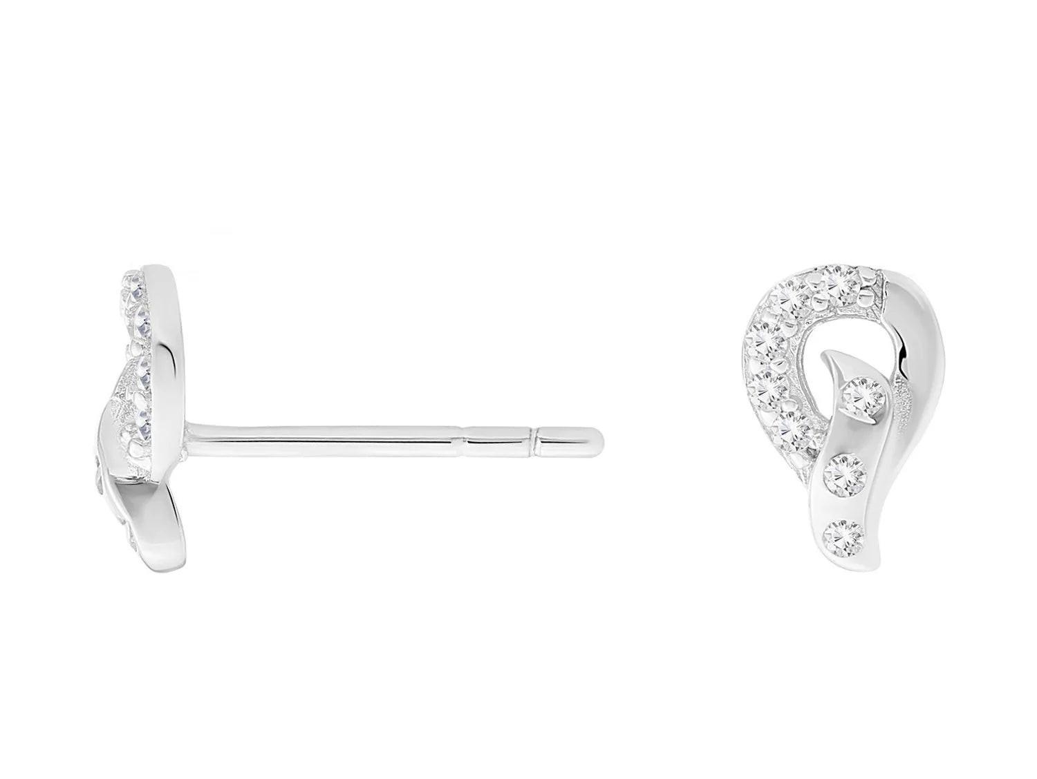 Elegant CZ Teardrop Stud Earrings in Sterling Silver.