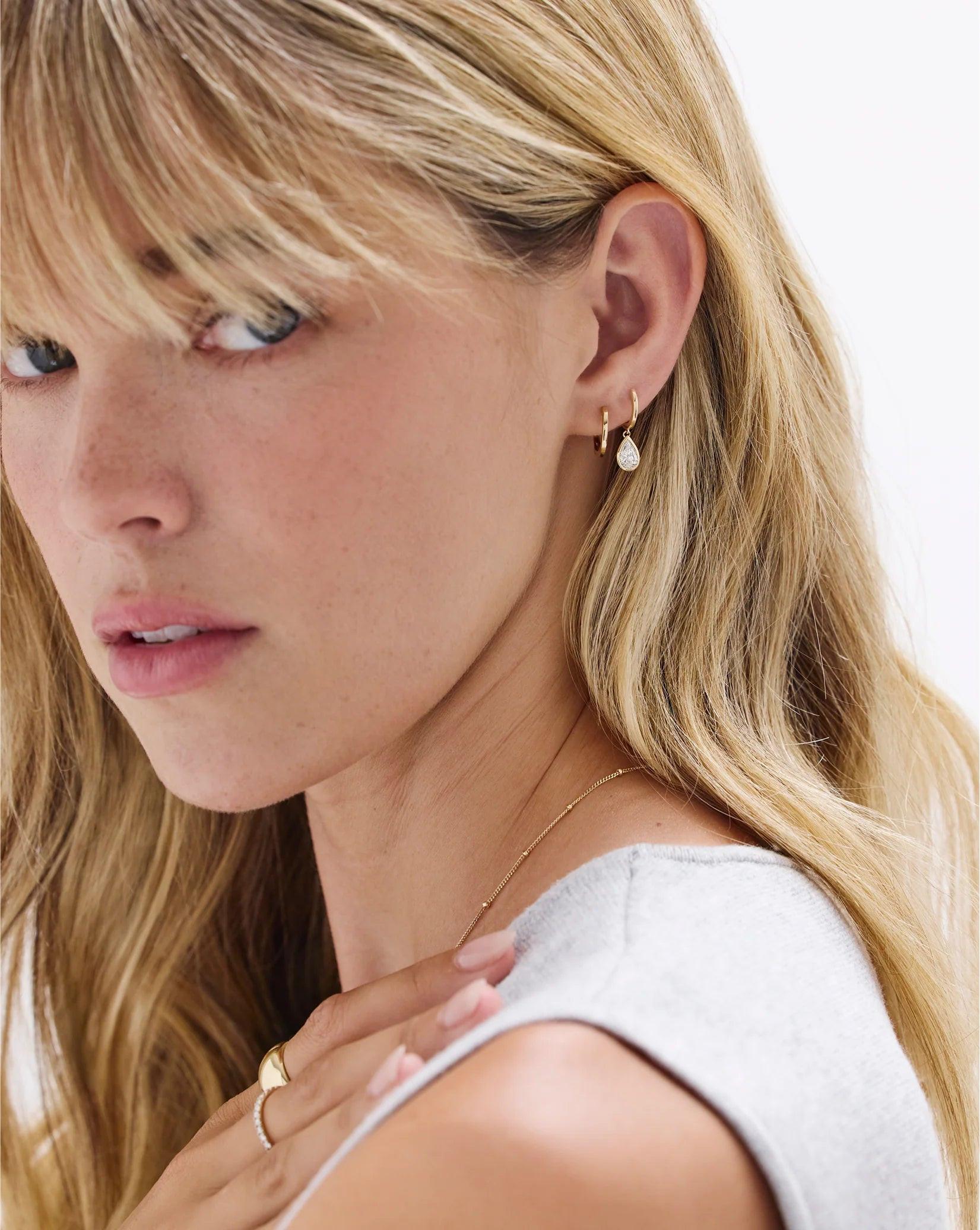 Exquisite Framed Lab Diamond Drop Earrings for Elegant Glamour.