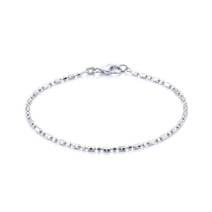 Sterling Silver Diamond-Cut Bead Bracelet