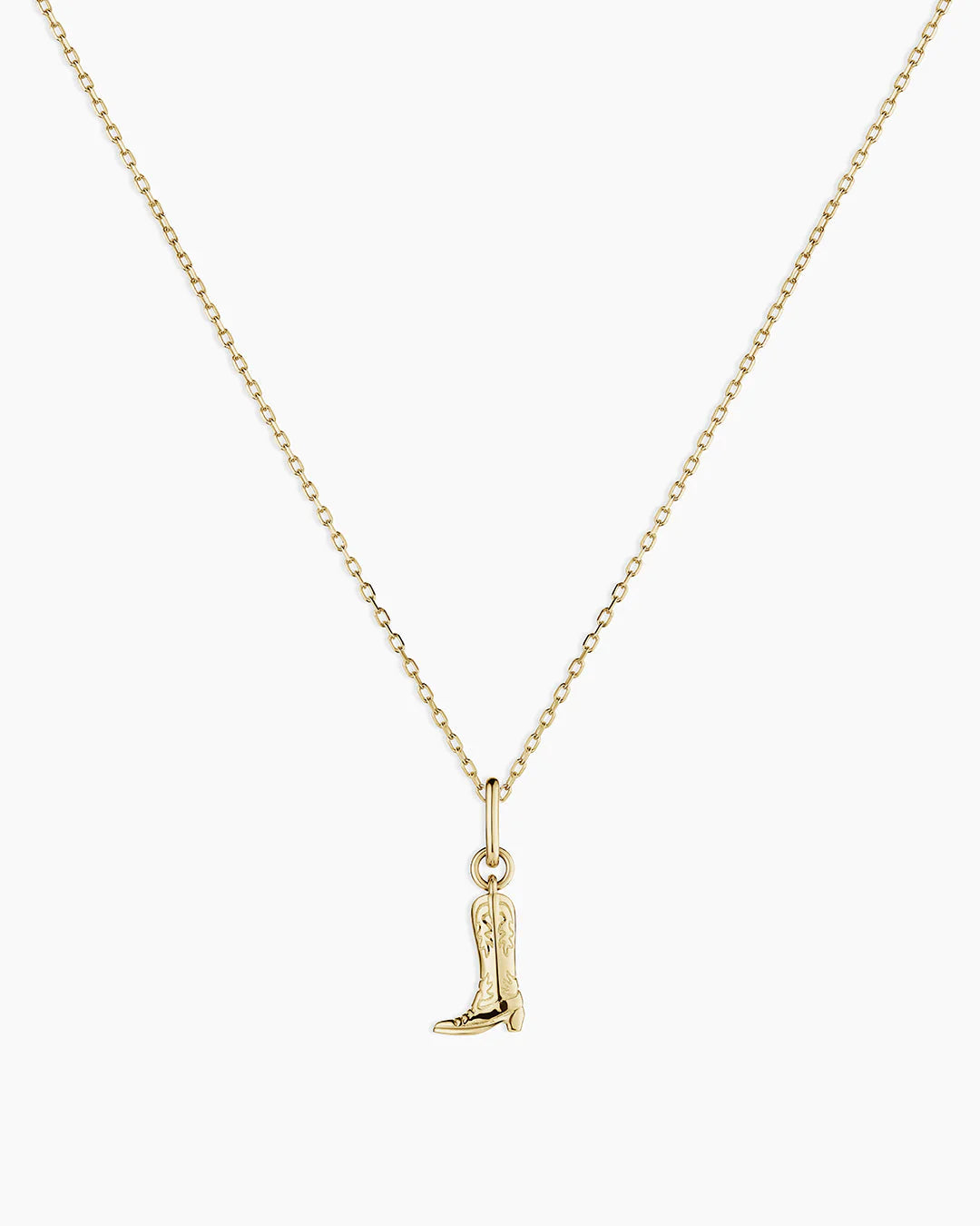 Gold Cowboy Boot Charm Necklace
