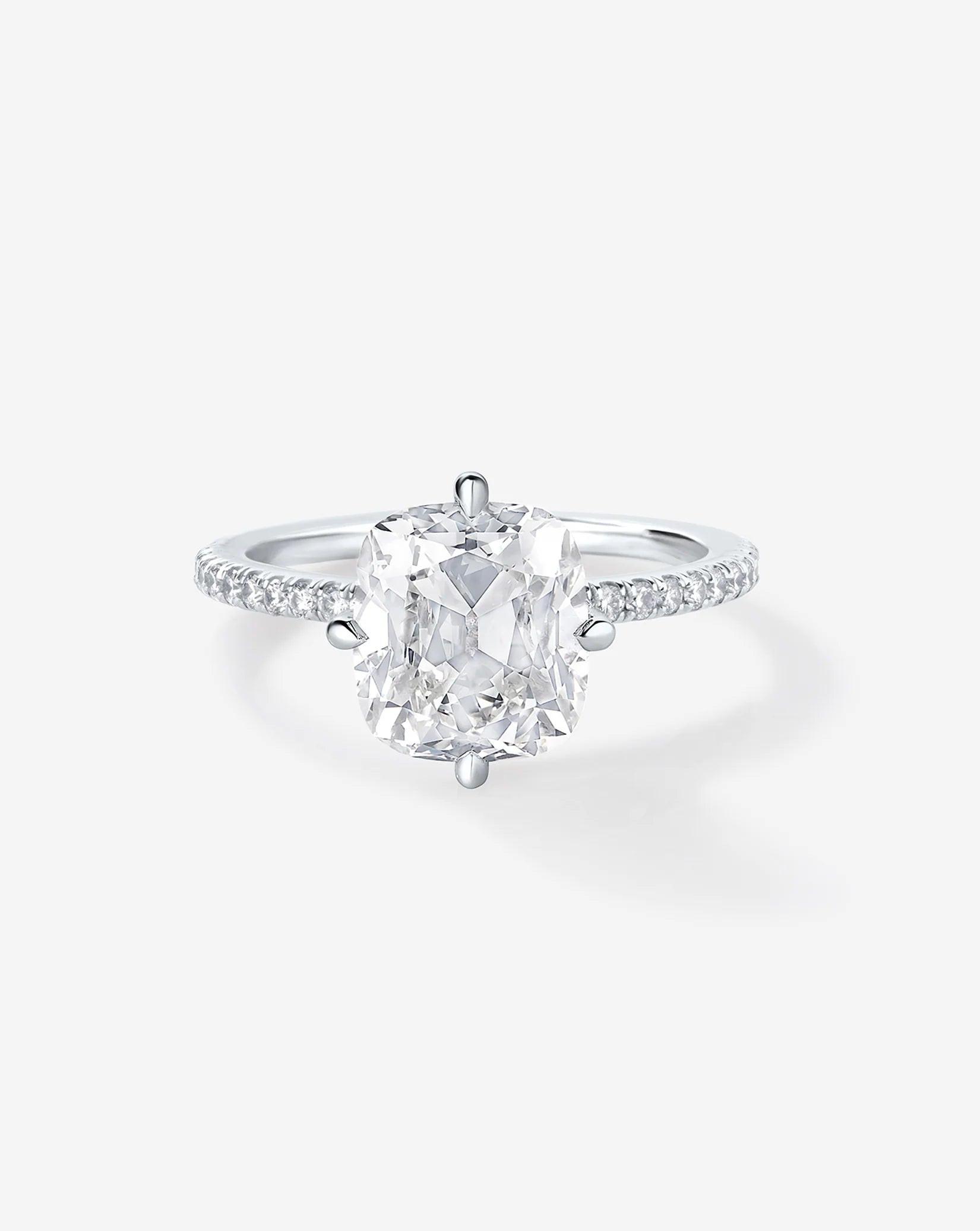 Stunning 2.08ct Old Mine Natural Diamond in Whisper Thin® Pavé Hidden Halo Setting.
