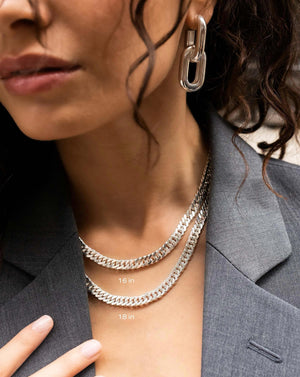 Oversized Curb Chain Statement Necklace.