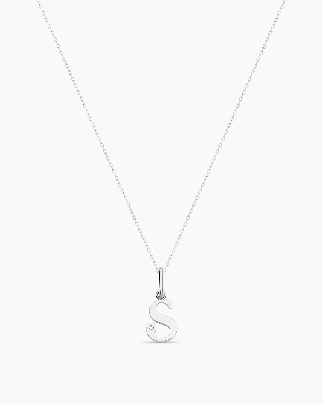 Diamond Vintage Alphabet Charm Necklace