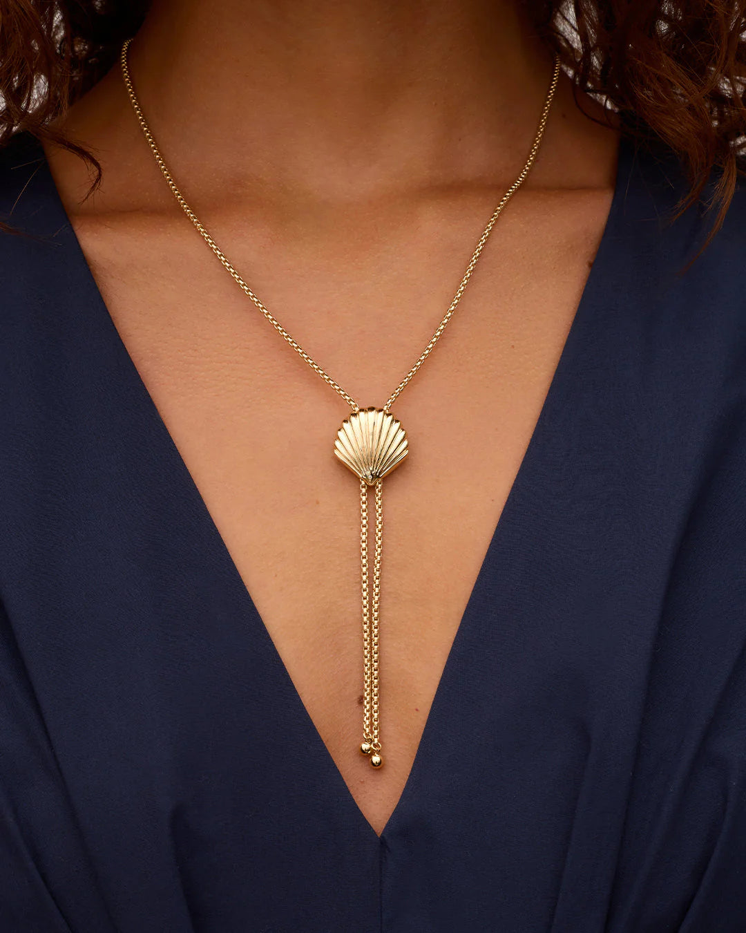 Scallop Bolo Necklace NikNenz™ Premium Gold & Diamonds