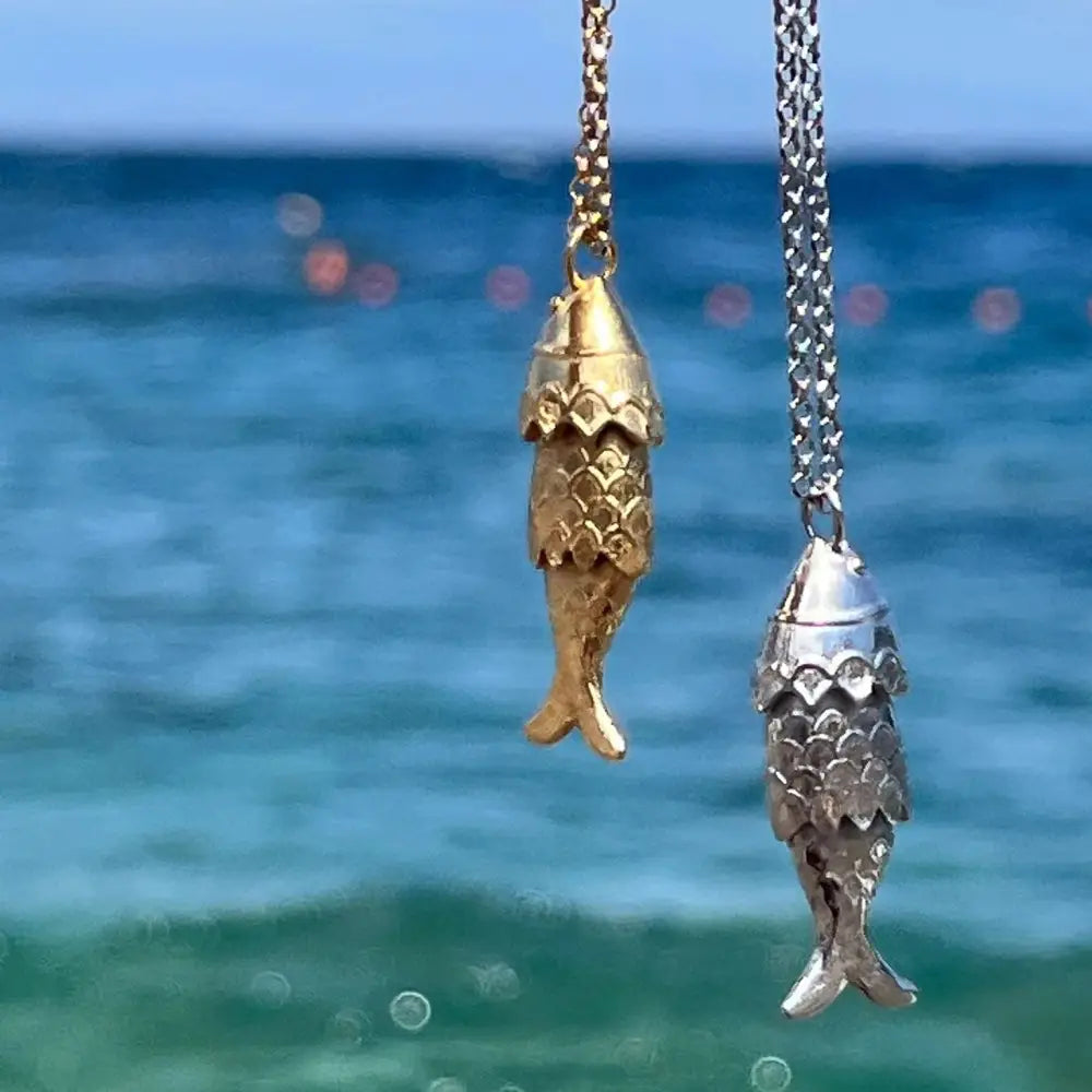 FISH PENDANTS in GOLD and SILVER