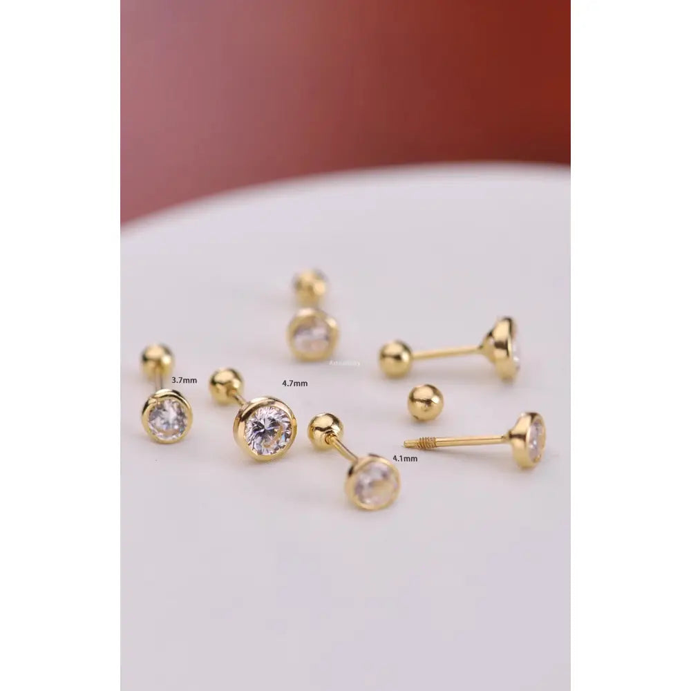Gold Screw Earrings, 14K Solid Gold Earrings, Real Gold Earrings, Spring and Summer Dainty Earrings, Elegant Earrings, Gift for Her