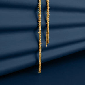 GOLD WOVEN THREAD LARIAT KNOT NECKLACE