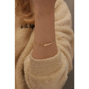 Handcrafted Solid 14K & 18K Gold Bangle Bracelet - Elegant Polished Slip-On Design.