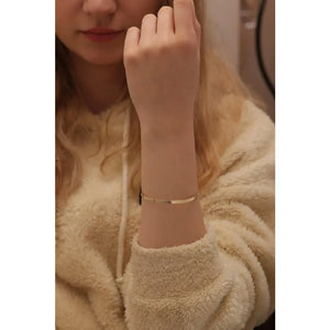Handcrafted Solid 14K & 18K Gold Bangle Bracelet - Elegant Polished Slip-On Design.