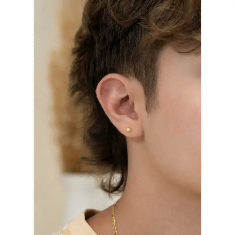 Handmade 18K Gold Plated Ball Stud Earrings, Hypoallergenic 4Mm