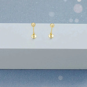 Handmade 18K Gold Plated Ball Stud Earrings, Hypoallergenic 4Mm