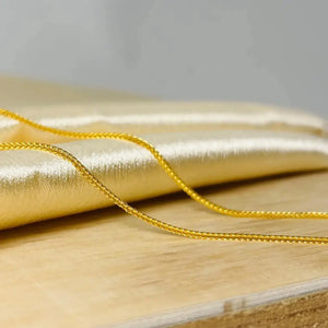 Handmade 24K Solid Gold Chain Necklace, 999 Pure Gold Jewelry,Simple Design