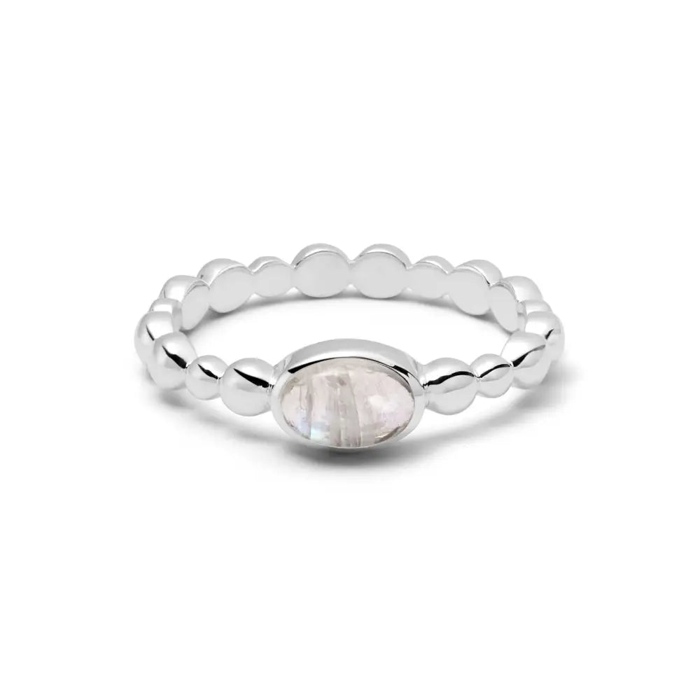 Healing Stone Bobble Ring Sterling Silver