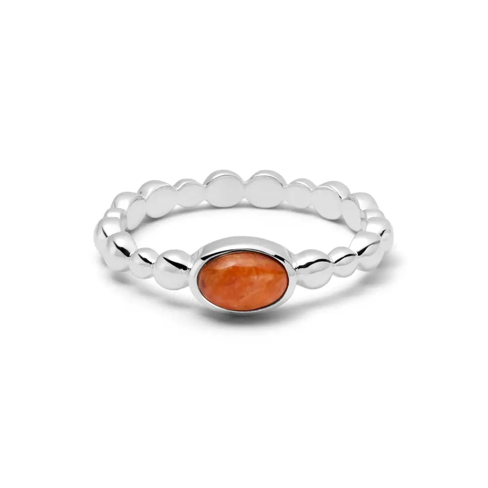 Healing Stone Bobble Ring Sterling Silver