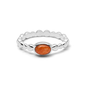 Healing Stone Bobble Ring Sterling Silver