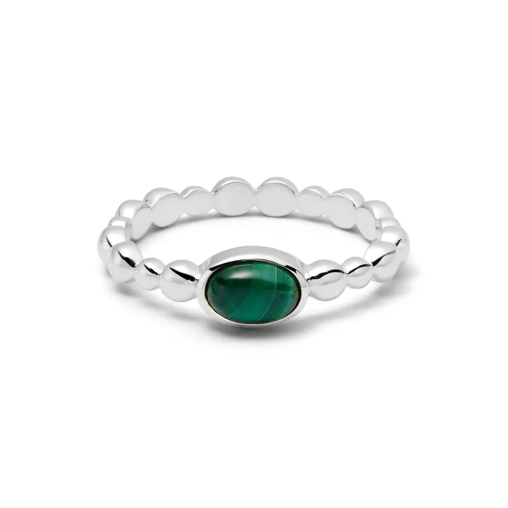 Healing Stone Bobble Ring Sterling Silver