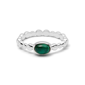 Healing Stone Bobble Ring Sterling Silver
