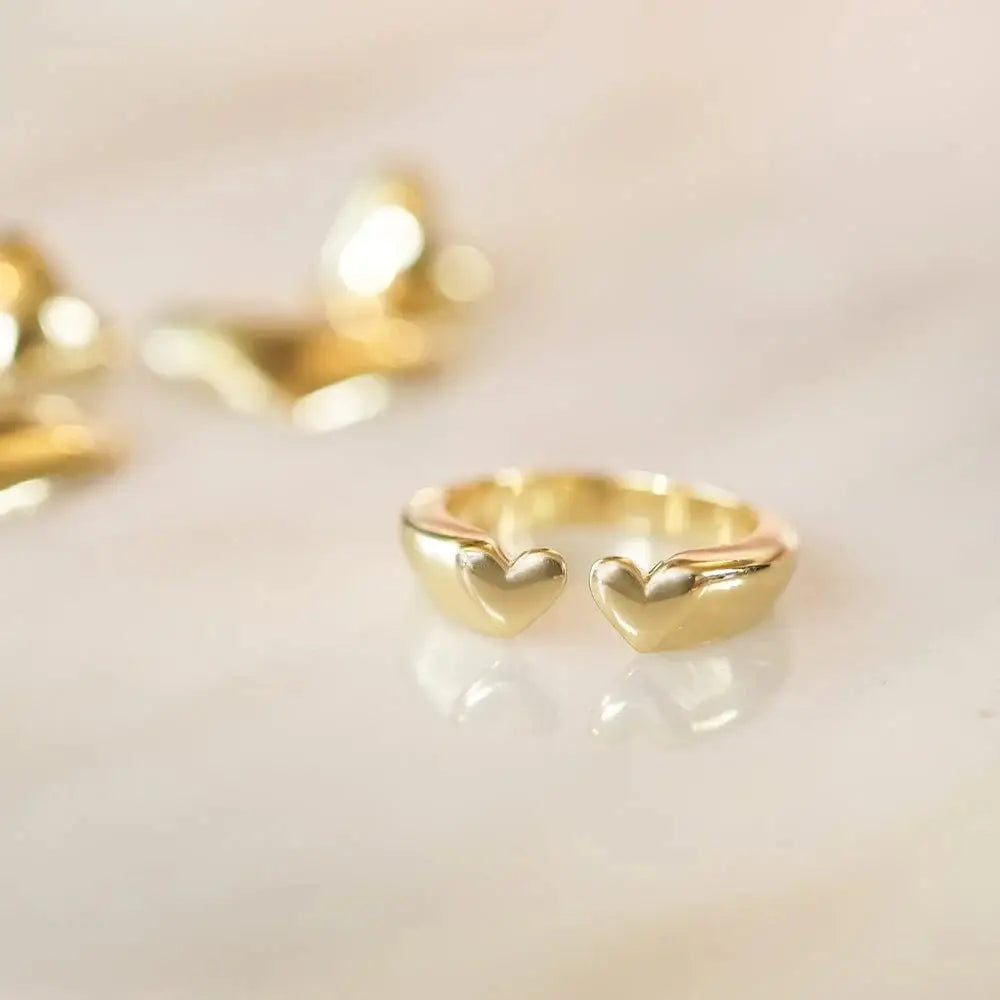 Heart Signet Ring 18Ct Gold Plate