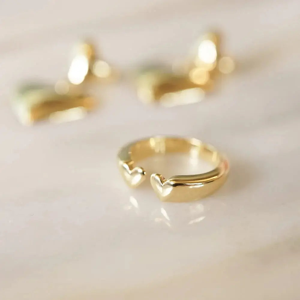 Heart Signet Ring 18Ct Gold Plate