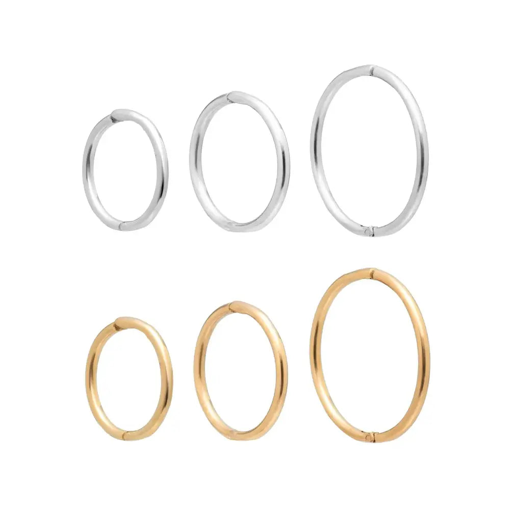 Hinged Sleeper Earrings: Sterling Silver or Gold Hoops (10Mm 13Mm 16Mm)