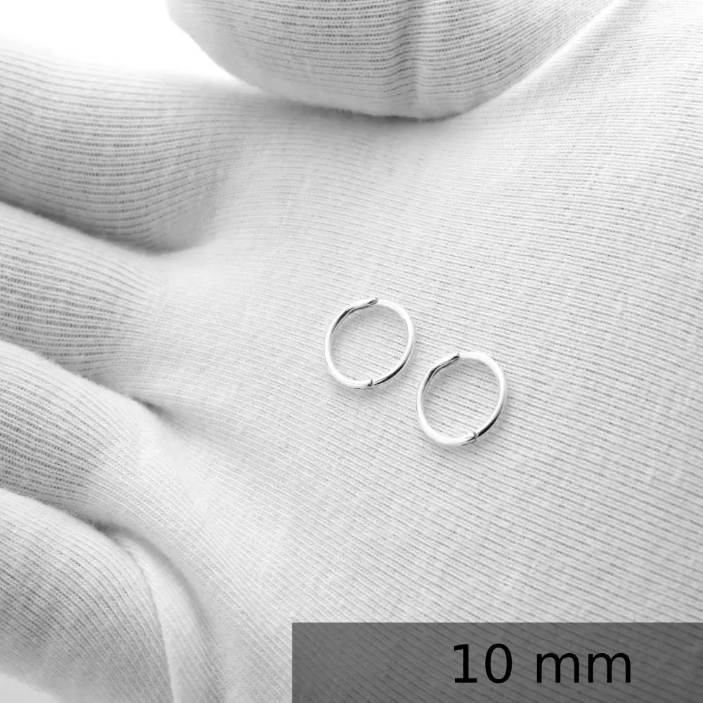 Hinged Sleeper Earrings: Sterling Silver or Gold Hoops (10Mm 13Mm 16Mm)