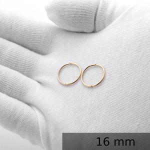 Hinged Sleeper Earrings: Sterling Silver or Gold Hoops (10Mm 13Mm 16Mm)