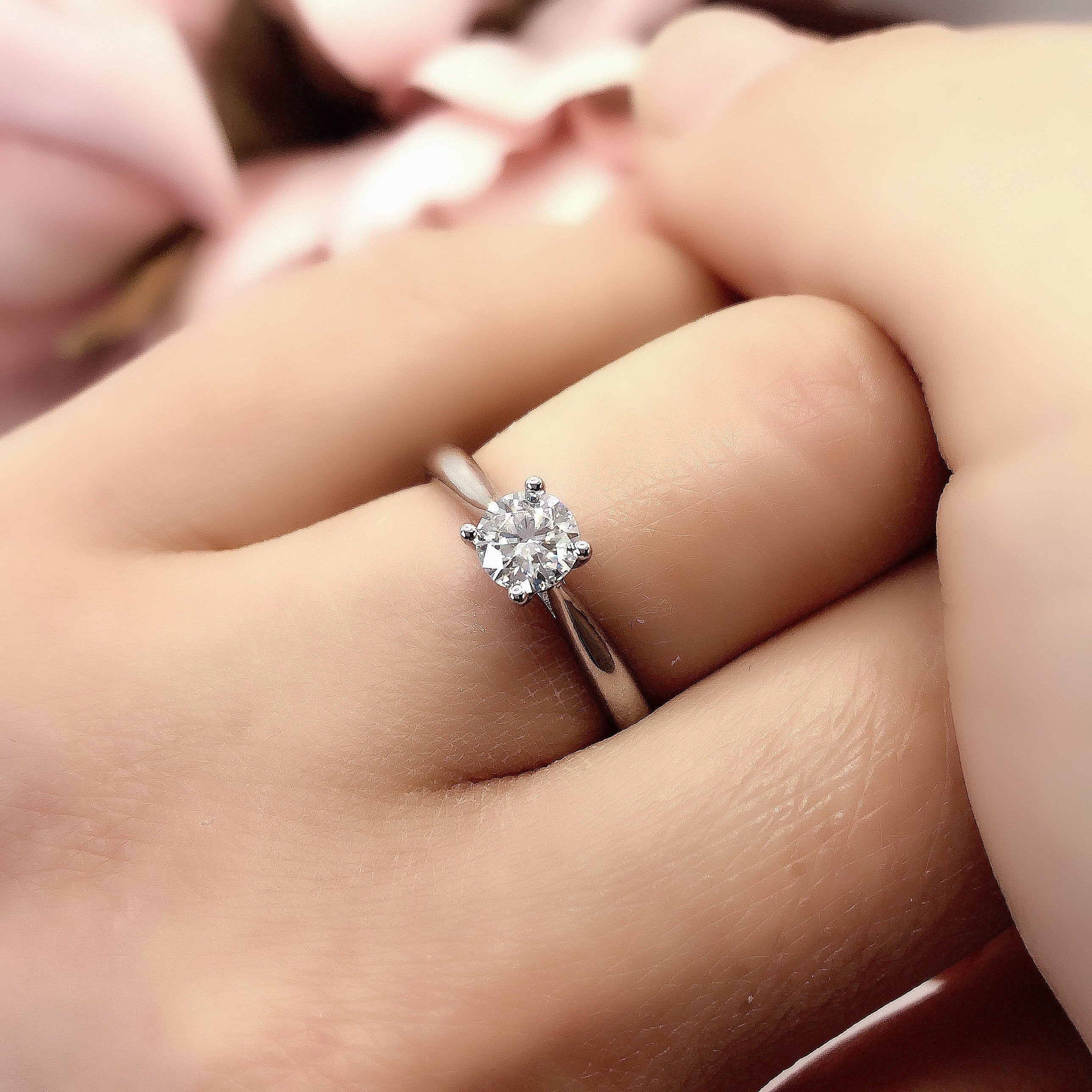 0.5Ct Diamond Engagement Ring, Solitaire Certified Moissanite Diamond Ring, Gold Simple Engagement Ring, Promise Ring, Anniversary Ring