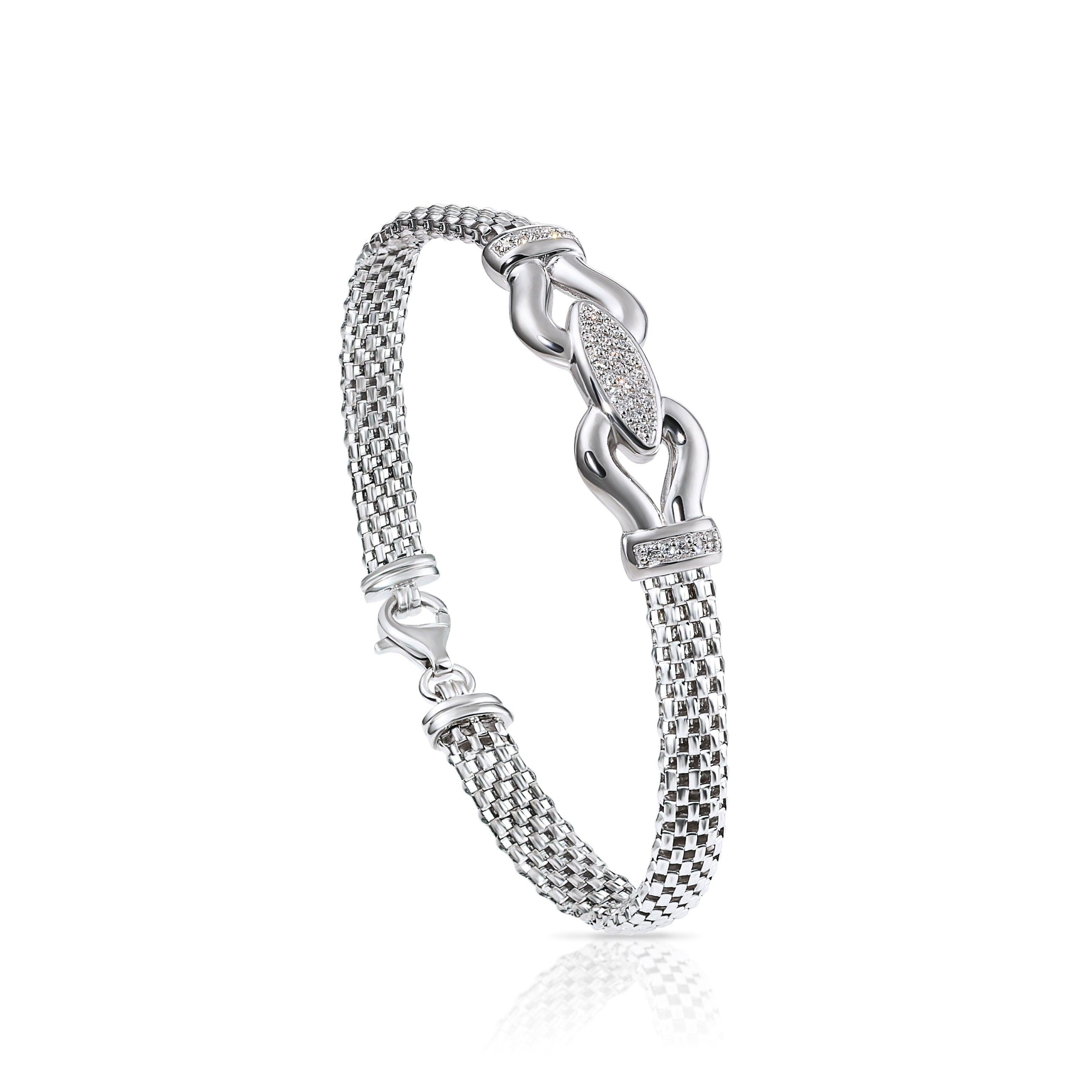 Exquisite 925 Sterling Silver Handmade Italian Reversal Bracelet – Fine Jewelry Elegance.