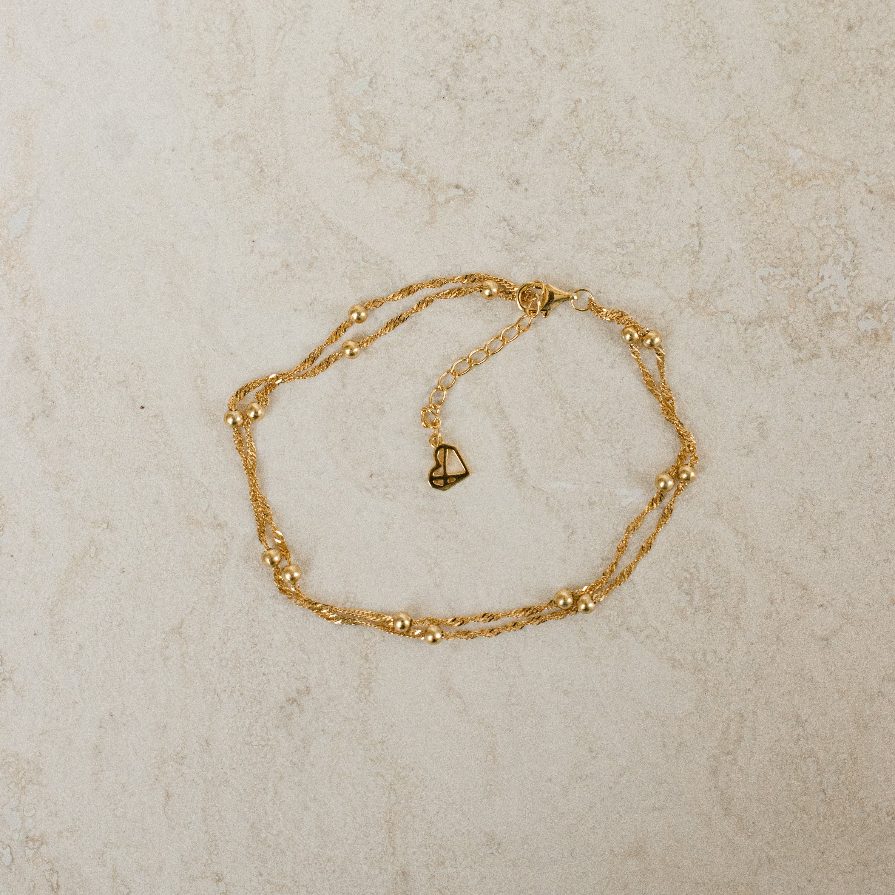 Duo Bead Chain Bracelet by Caitlyn Minimalist • Dainty Gold Bracelet • Fine Beaded Chain Bracelet • Birthday Gifts for Women • BR016