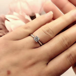 0.5Ct Diamond Engagement Ring, Solitaire Certified Moissanite Diamond Ring, Gold Simple Engagement Ring, Promise Ring, Anniversary Ring
