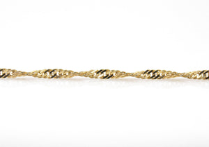 Stunning 10K Solid Gold Twisted Chain Bracelet - Elegant Singapore Design, Perfect Minimalist Gift for Her!.