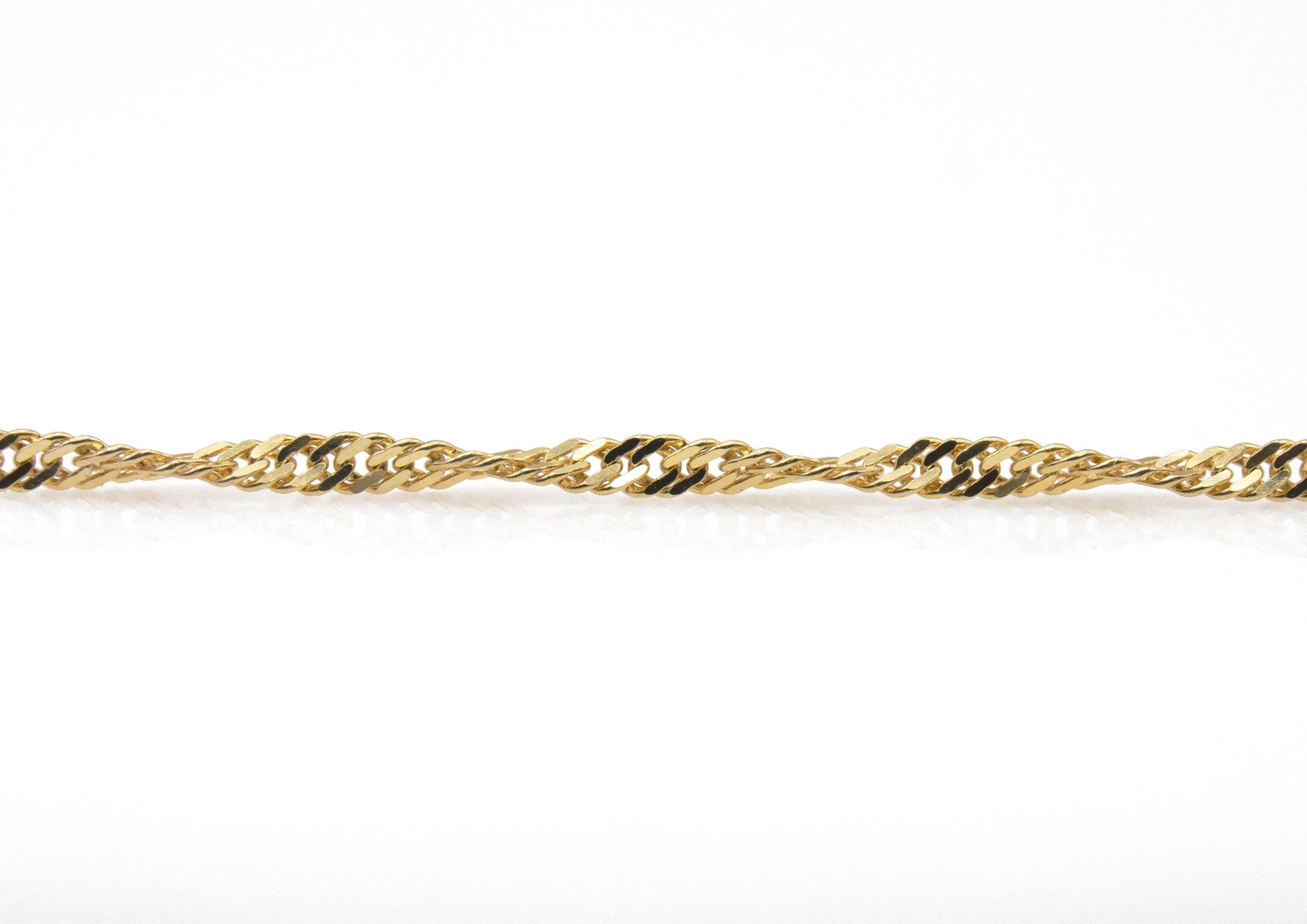 Stunning 10K Solid Gold Twisted Chain Bracelet - Elegant Singapore Design, Perfect Minimalist Gift for Her!.