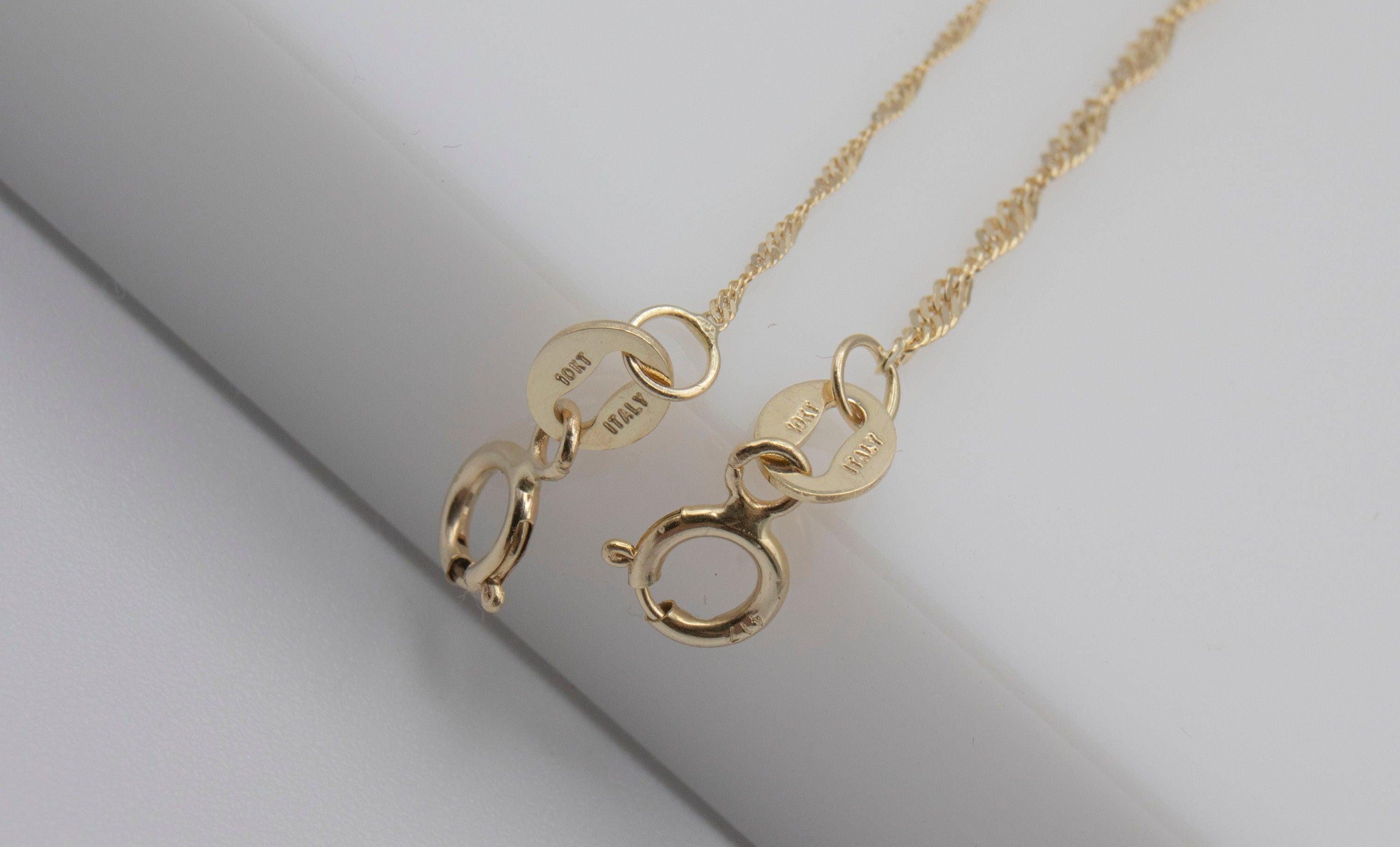Stunning 10K Solid Gold Twisted Chain Bracelet - Elegant Singapore Design, Perfect Minimalist Gift for Her!.