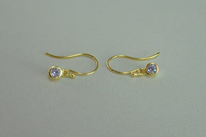 Bezel Set Drop Earrings, Diamond Dangle Earrings, Crystal Drop Earrings, Minimalist Earrings