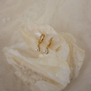 Elegant Diamond Hoop Earrings - Dangle Drop Pavé Huggie Hoops, Perfect Minimalist Gift for Her.