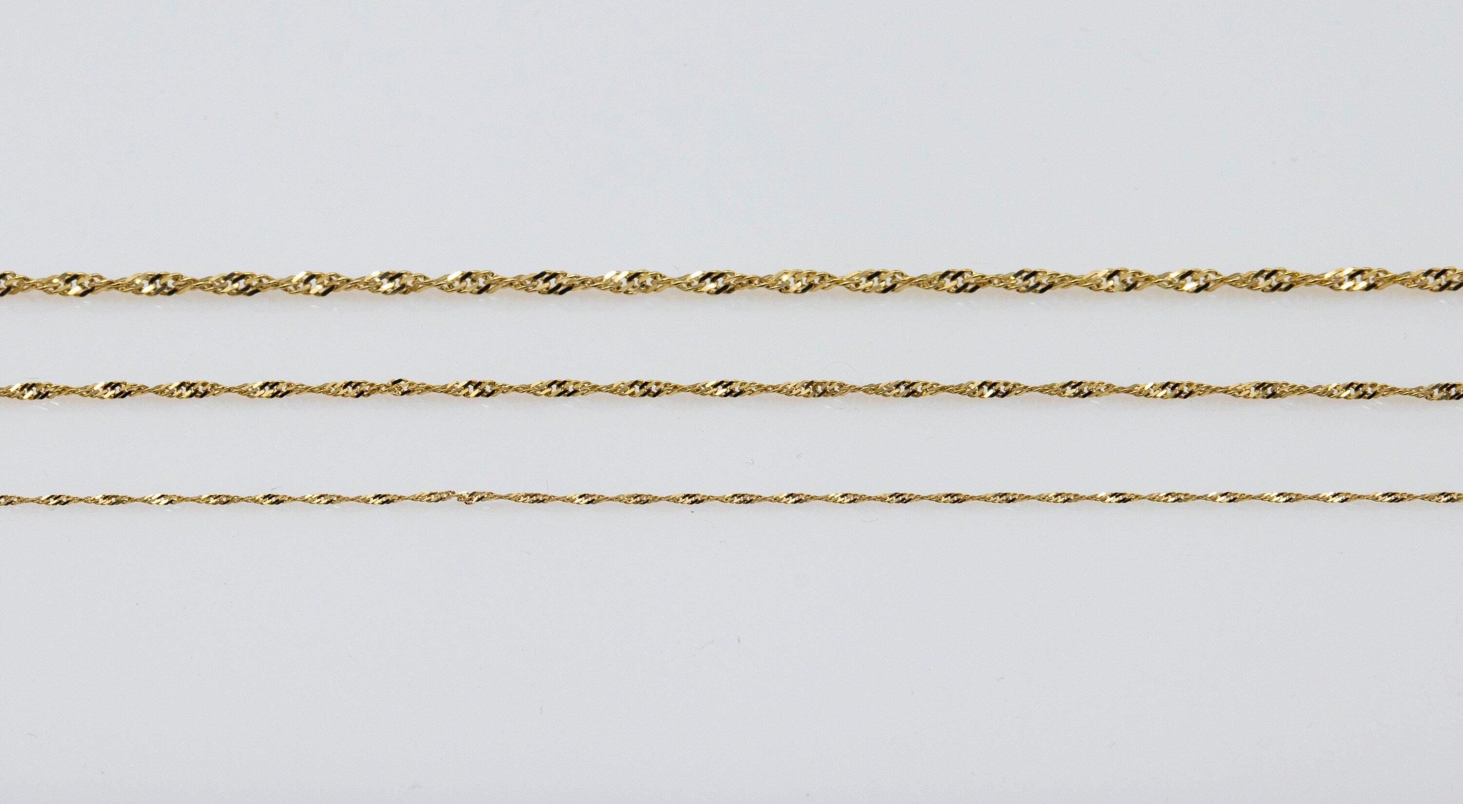 Stunning 10K Solid Gold Twisted Chain Bracelet - Elegant Singapore Design, Perfect Minimalist Gift for Her!.