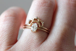 14K Gold Oval Diamond Ring, Oval Solitaire Ring, Sold Gold Ring, Handcrafted, Minimal Engagement Ring, Oval Engagement Ring, Low Profile