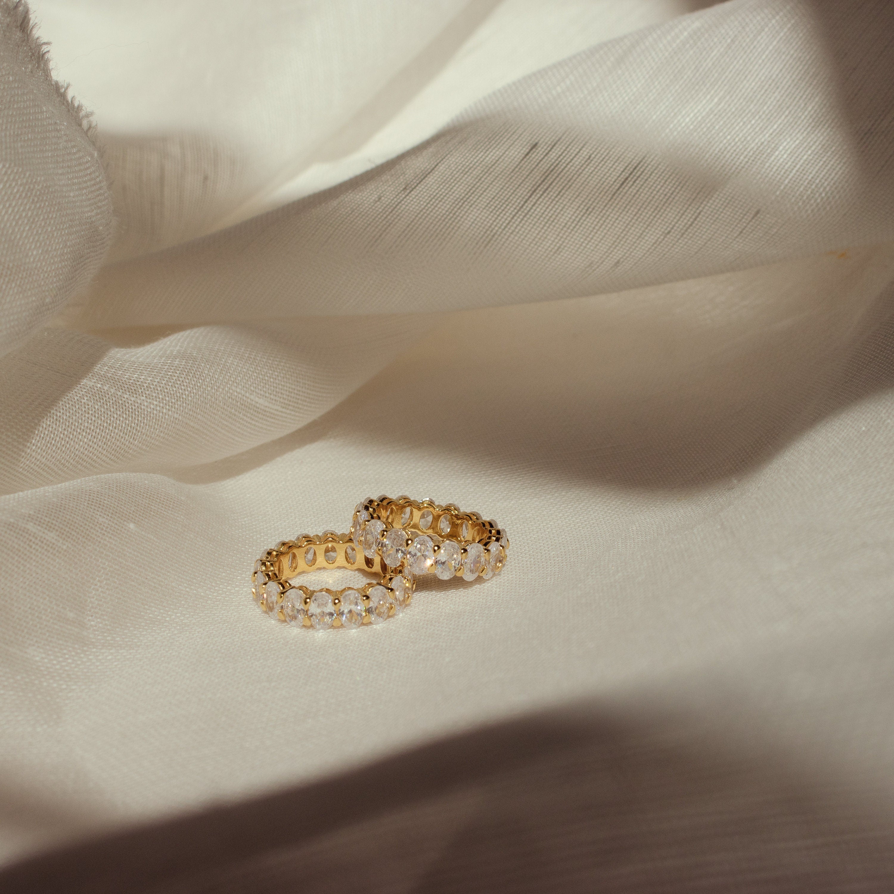 Diamond Eternity Ring by Caitlyn Minimalist • Oval Cut Diamond Ring • Gold Eternity Band • Engagement Ring • Wedding Band • RR027