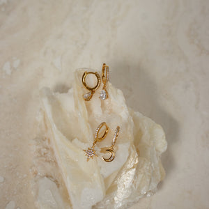 Diamond Drop Earrings by Caitlyn Minimalist • Pave Huggie Hoop Dangle Earrings • Wedding Earrings • Bridal Jewelry • Gift for Mom • ER117