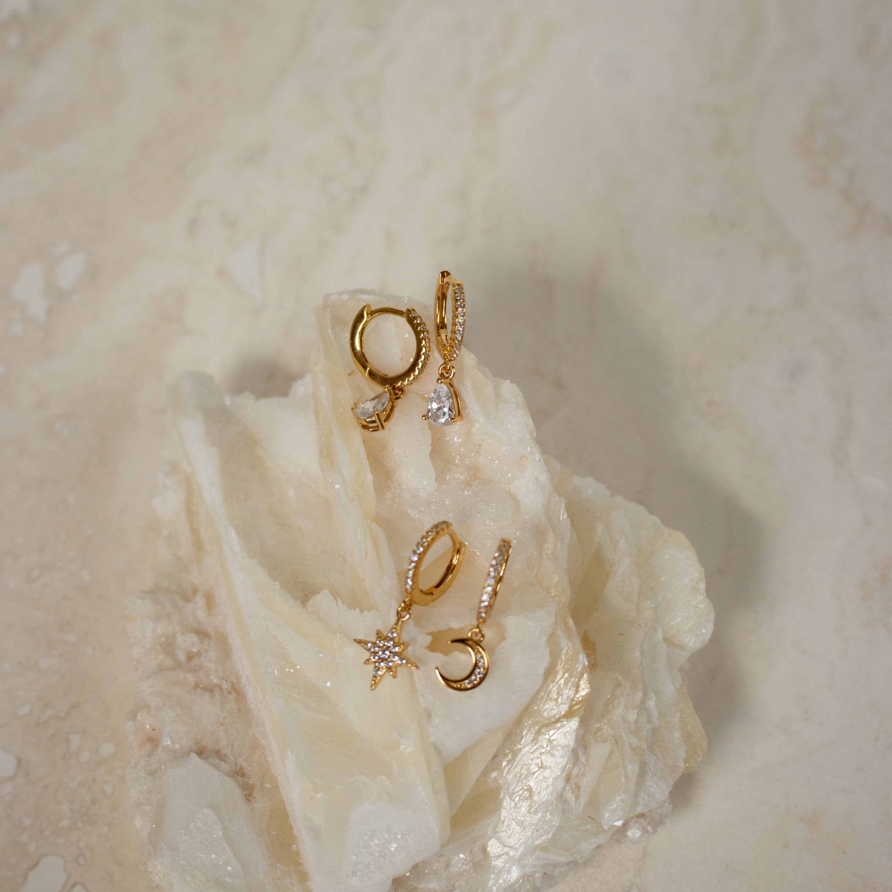 Diamond Drop Earrings by Caitlyn Minimalist • Pave Huggie Hoop Dangle Earrings • Wedding Earrings • Bridal Jewelry • Gift for Mom • ER117