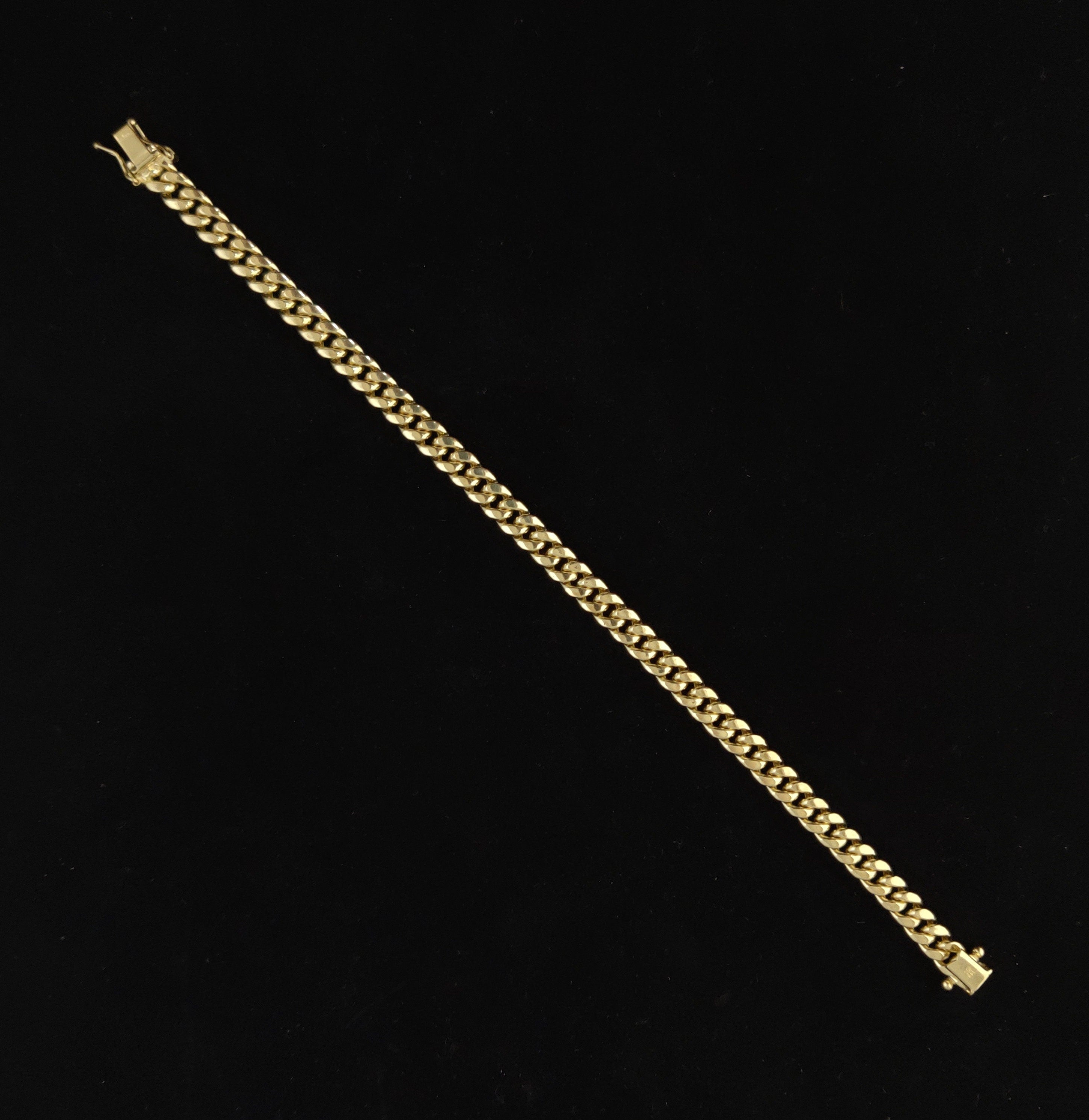 14K Yellow Gold 5.8Mm Miami Cuban Chain Bracelet Box Clasp Lock Real 14K Yellow Gold, Men and Women,14K Gold Bracelet, 14K Gold Miami Cuban