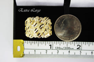 10K Solid Yellow Gold Nugget Style Ring