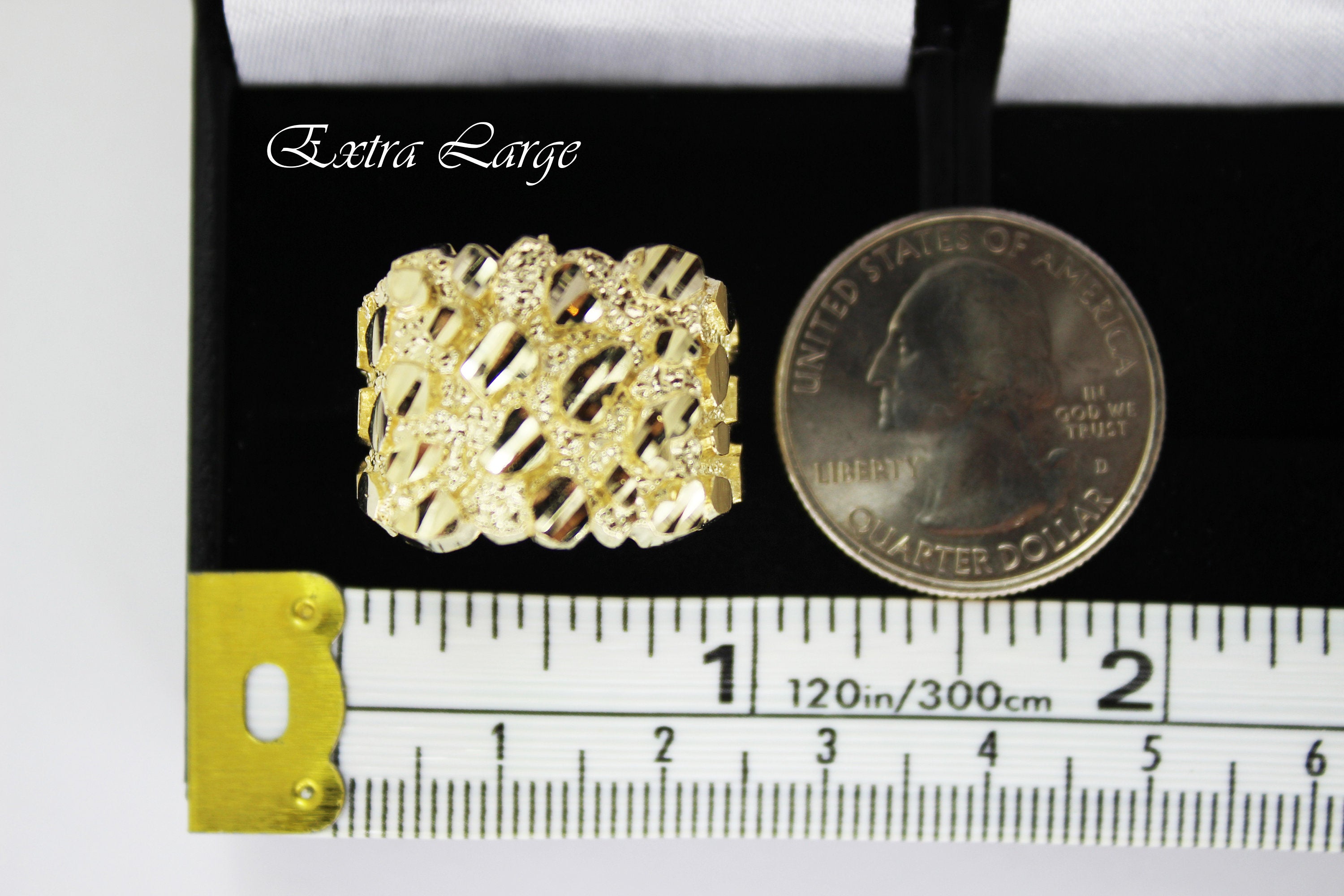 10K Solid Yellow Gold Nugget Style Ring