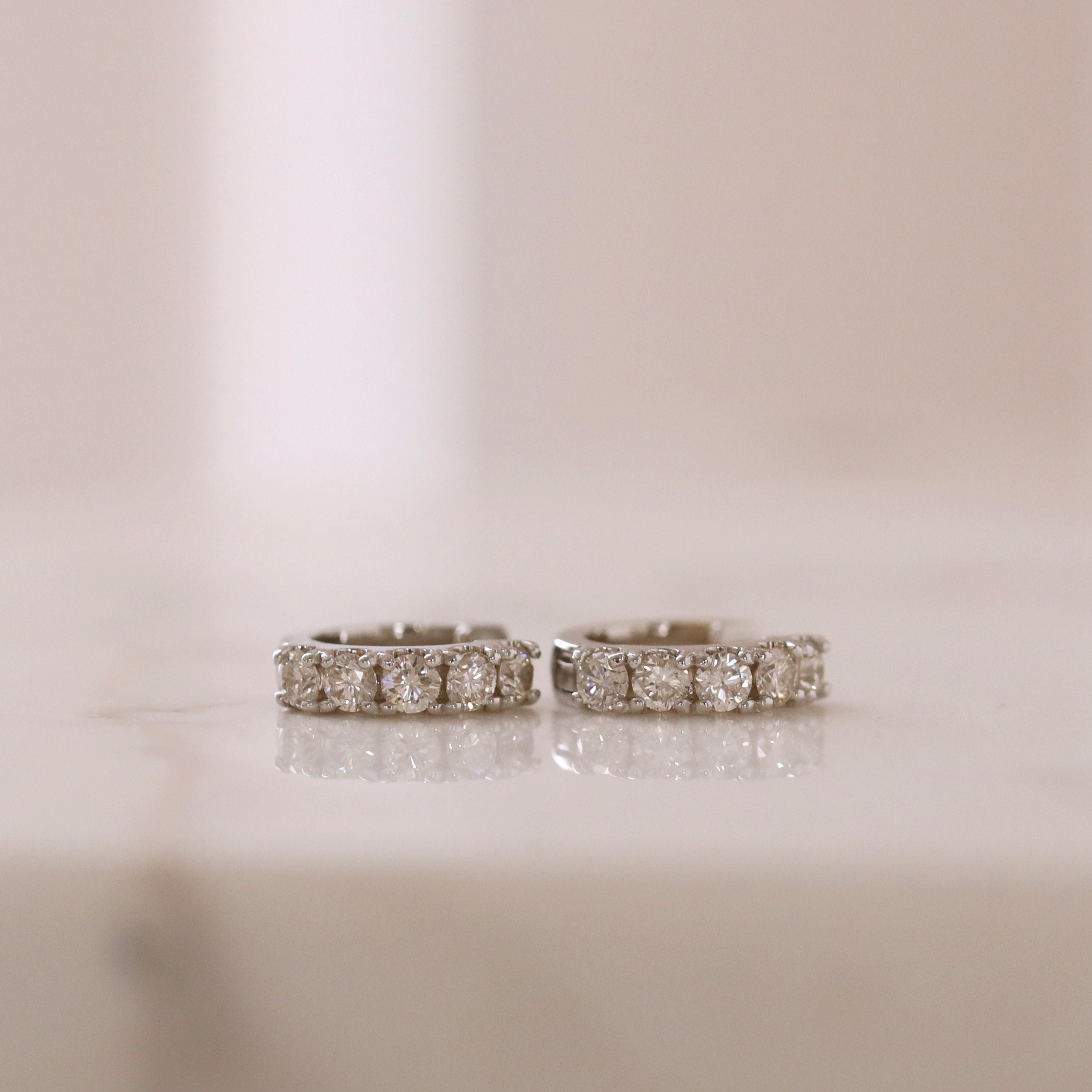 Lab Grown Chunky Diamond Huggie Earring, Wide Diamond Huggie Hoop Earring, 14K Gold Lab Diamond Hoop, Diamond Huggie Earring, Single or Pair