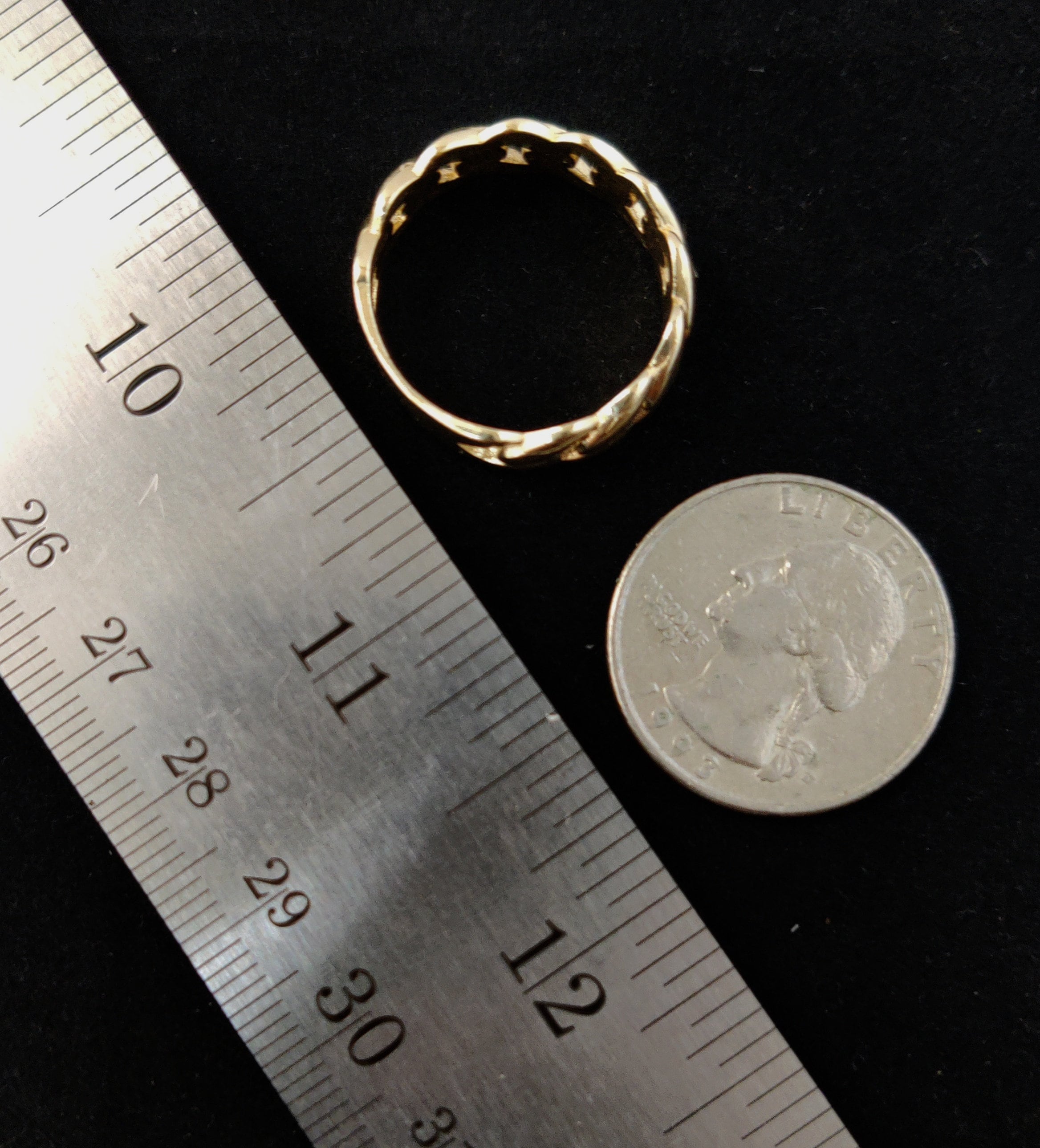 10K Real Yellow Gold Miami Cuban Chain Ring, 5.5Mm 7.5Mm 9.5Mm, Solid 10K Gold Ring for Men and Women, 10K Solid Gold Miami Cuban Ring