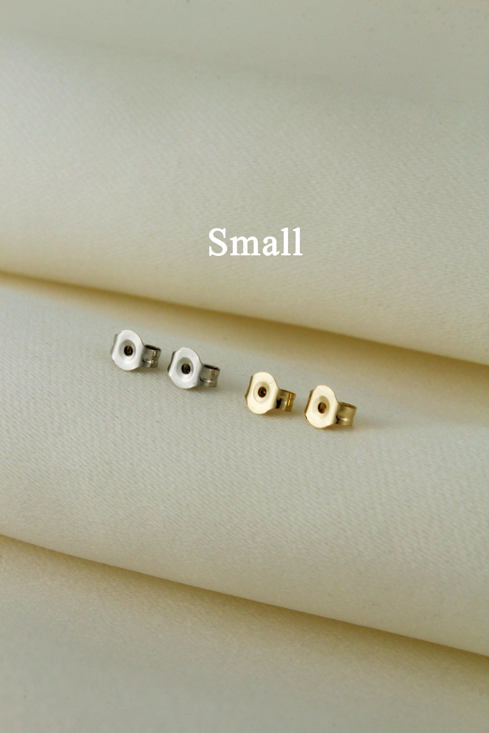 14K Solid Gold Earring Backings, Butterfly Ear Nuts, Replacement Stud Push Backs.