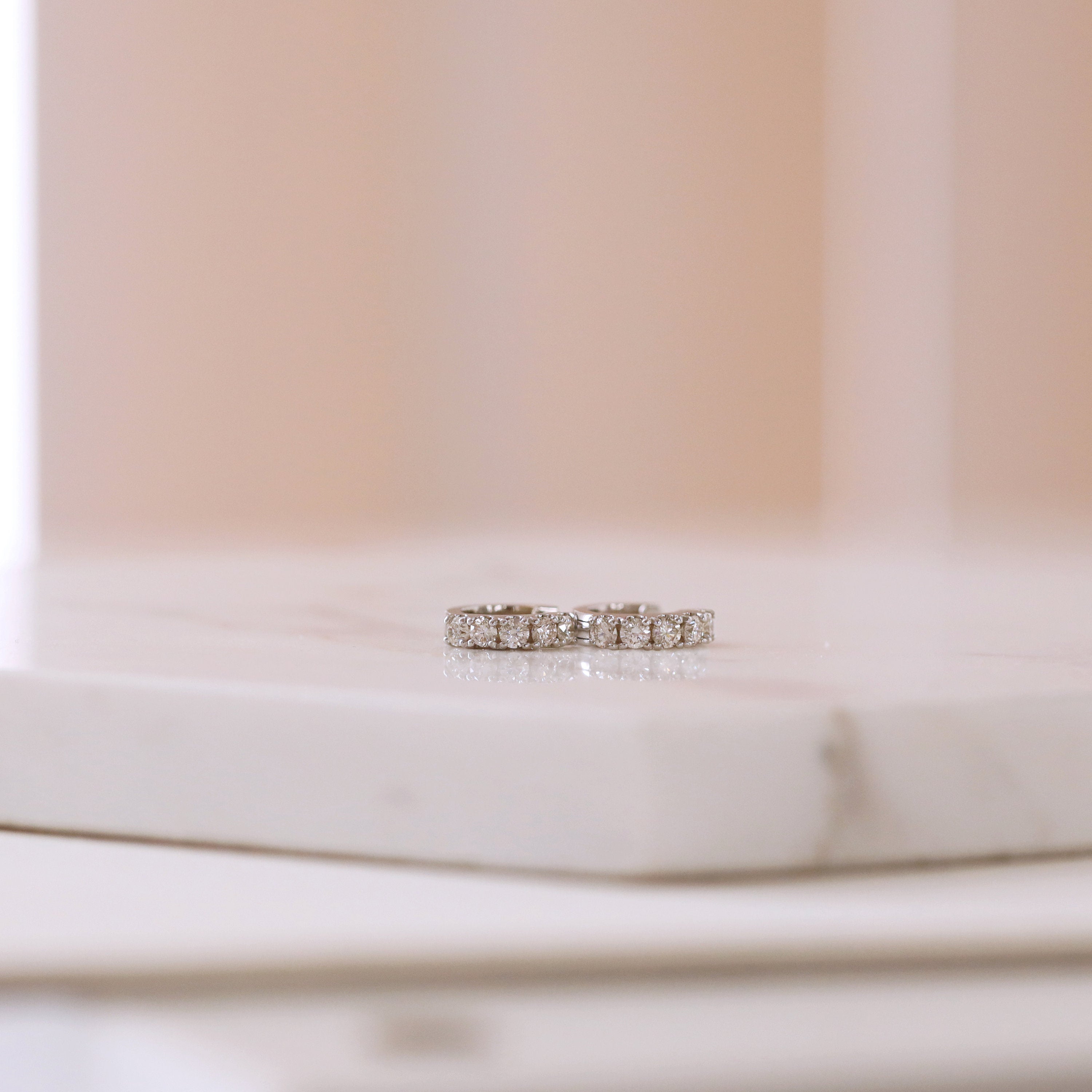 Lab Grown Chunky Diamond Huggie Earring, Wide Diamond Huggie Hoop Earring, 14K Gold Lab Diamond Hoop, Diamond Huggie Earring, Single or Pair