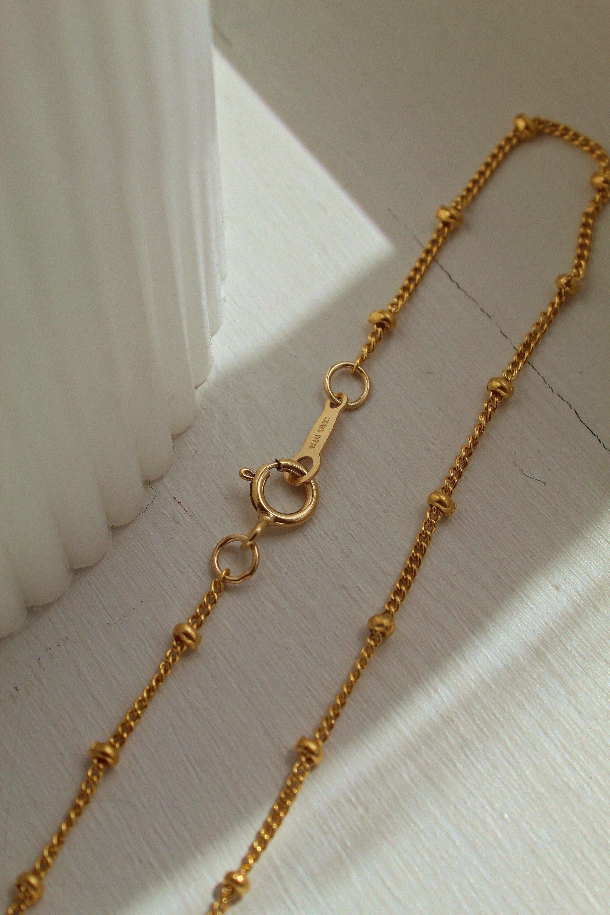 Elegant Gold Satellite Bracelet - Dainty Beaded Chain for a Minimalist Gift She'll Adore.