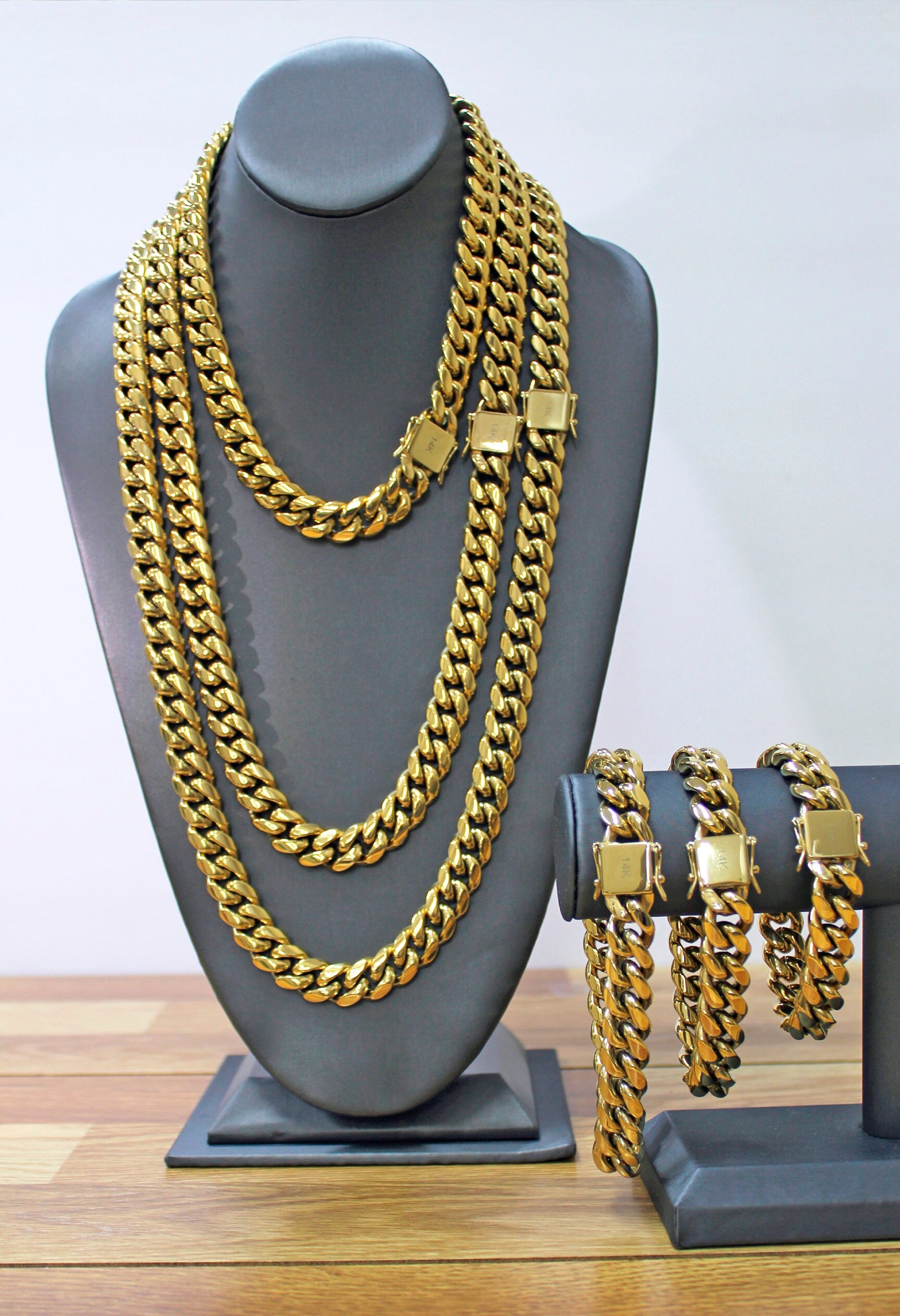 14K Gold Filled 14Mm Miami Cuban Link Chain Necklace, Chunky Unisex Jewelry
