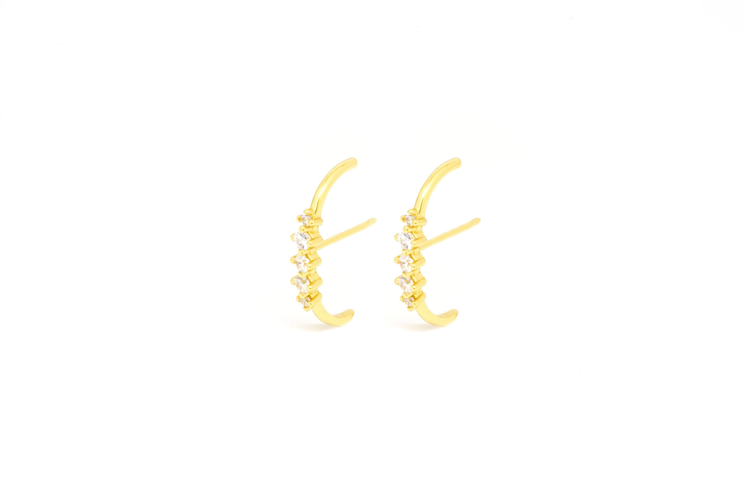 Dainty & Minimalist 4 Prongs CZ Ear Lobe Cuff Earrings